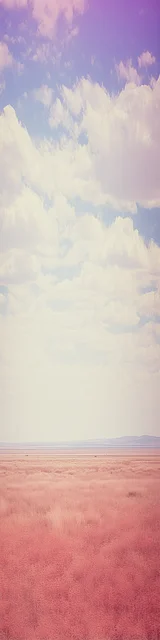 Free aesthetic bookmark featuring the middle of a red field with clouds